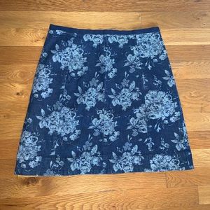 Floral denim mini skirt